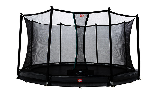 BERG Trampolin Inground Champion grau 430 mit Sicherheitsnetz - Trampolinshop24.com