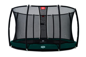 Berg Trampolin Inground Elite grün 330 mit Sicherheitsnetz T-Serie