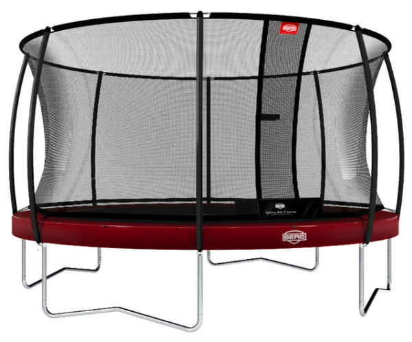 Berg Trampolin Elite rot 430 cm mit Sicherheitsnetz T-Serie