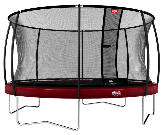 prop Hotel bestikke Berg Trampolin Elite grau 430 cm mit Sicherheitsnetz Deluxe -  Trampolinshop24.com